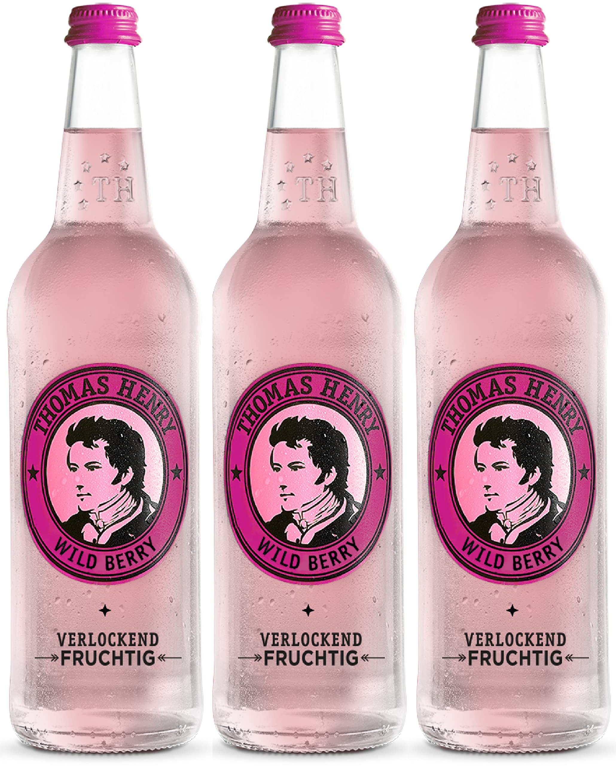 Thomas Henry Wild Berry - verlockend fruchtig - (3 x 0,75 l Glas MW) 3er Set Bitterlimonade zum Mixen deiner Aperitif-Drinks mit Vodka, Wermut & Co.