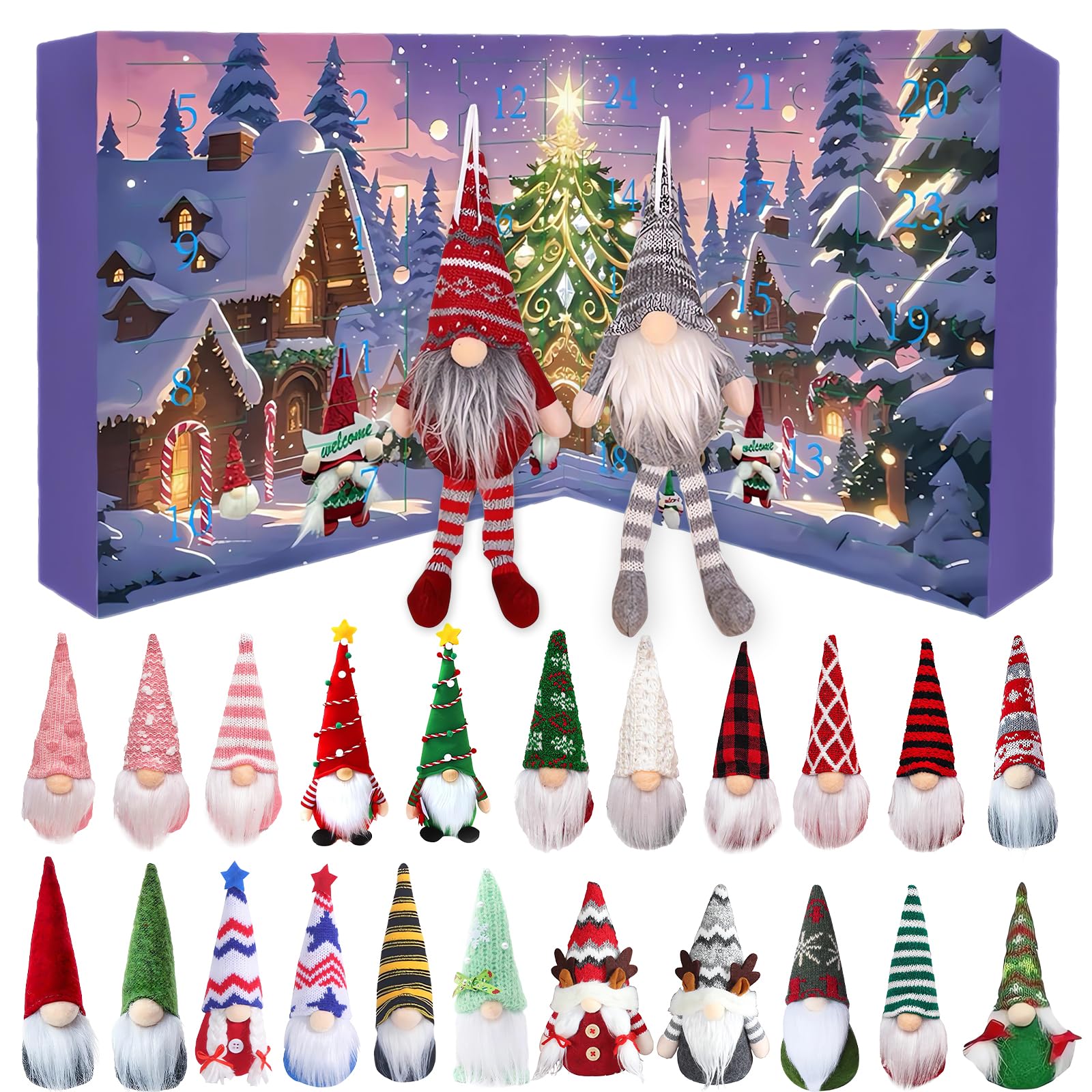 Calendrier de l'Avent 24 pièces 2025, calendrier de l'Avent Christmas Vacation, calendrier de Noël décoratif 24 jours compte à rebours pour adultes (A)