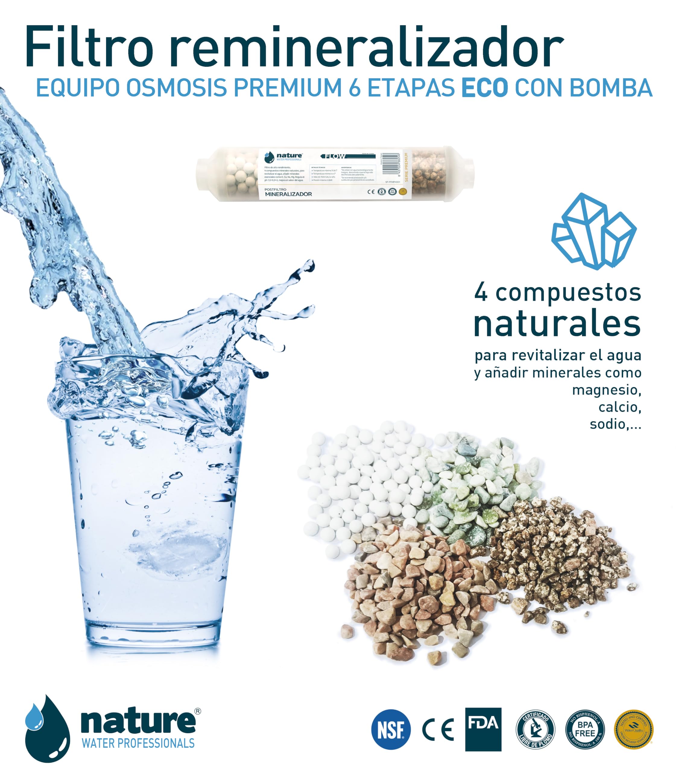 EQUIPO OSMOSIS INVERSA 6 ETAPAS PREMIUM ECO CON BOMBA-NATURE WATER PROFESSIONALS