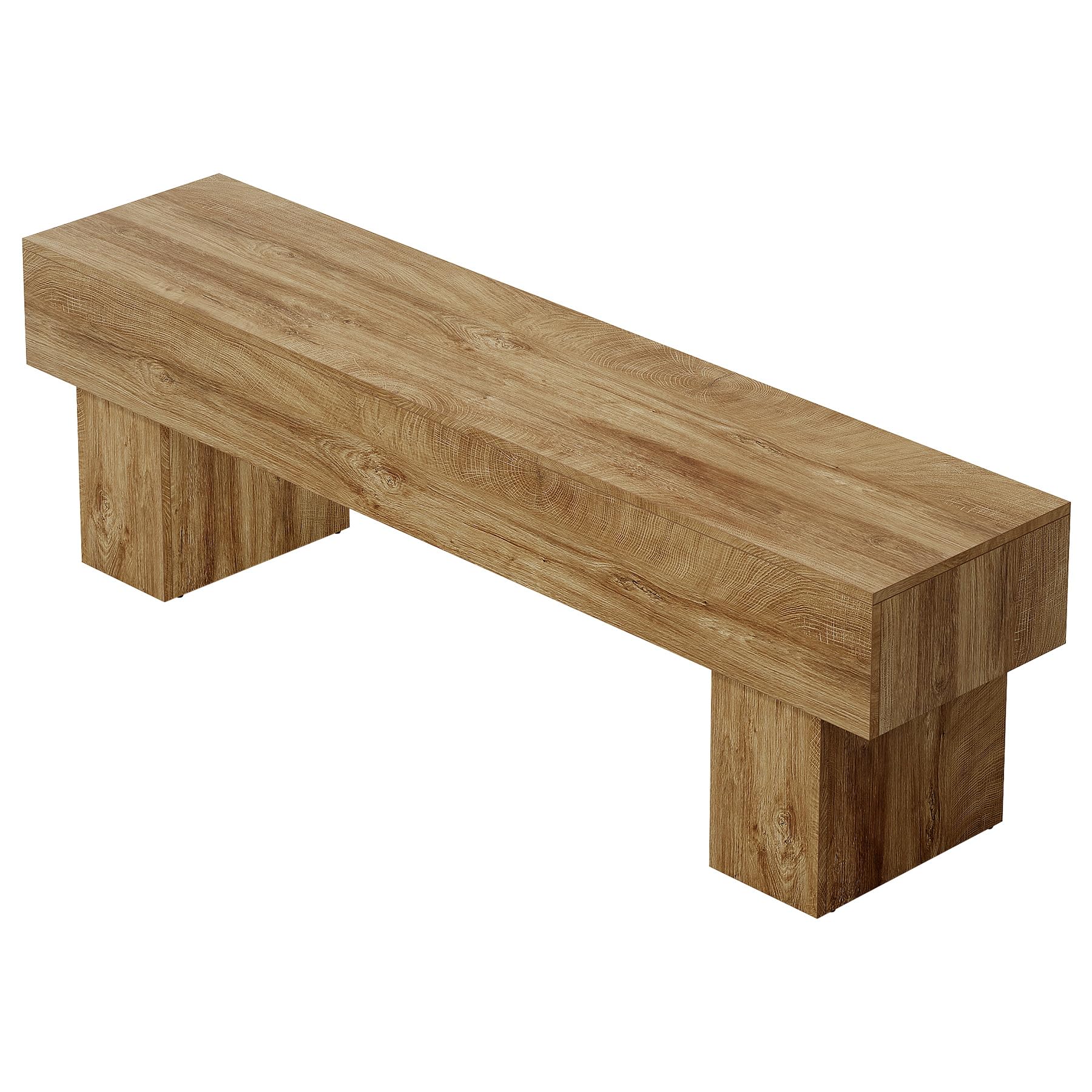 Tribesigns Banc d'entrée de 160 cm, Banc rustique de style ferme, Banc à chaussures en bois pour couloir, salon, bout de lit, brun clair'
