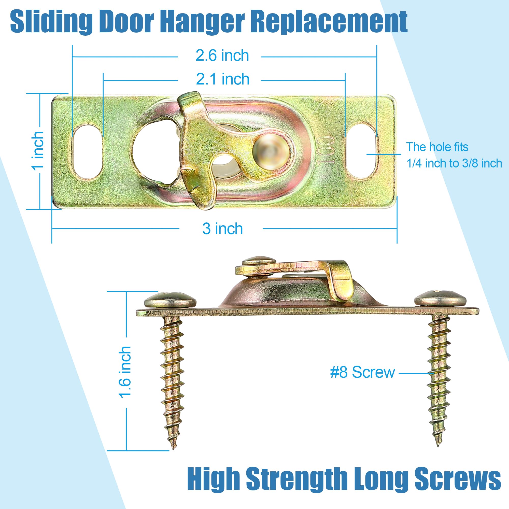 2 Packs Sliding Door Hanger, Pocket Door Roller Assembly Pocket Door Hanger, RV