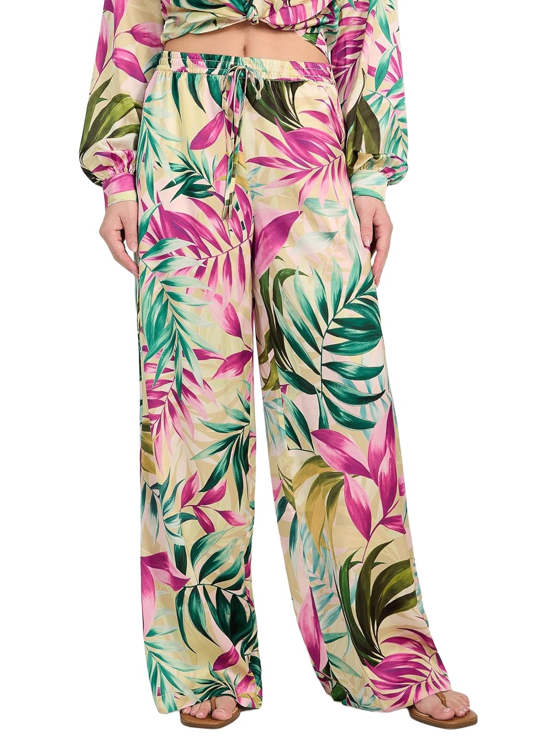 GUESS Womens Eco INES Wide Leg Jogger