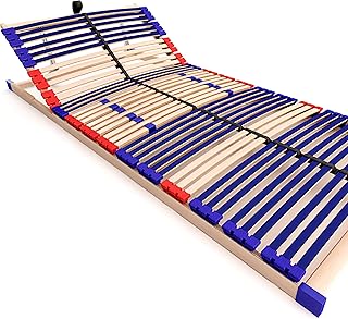 stabiler Lattenrost 100% BUCHE Lattenrahmen - Kopfteil verstellbar - SCHULTERFRÄSUNG, 7 Zonen, 42 Federleisten, Härte-Regulierung, Mittelgurt - VARIO SLEEP BEST 42® unmontiert (100x200cm)