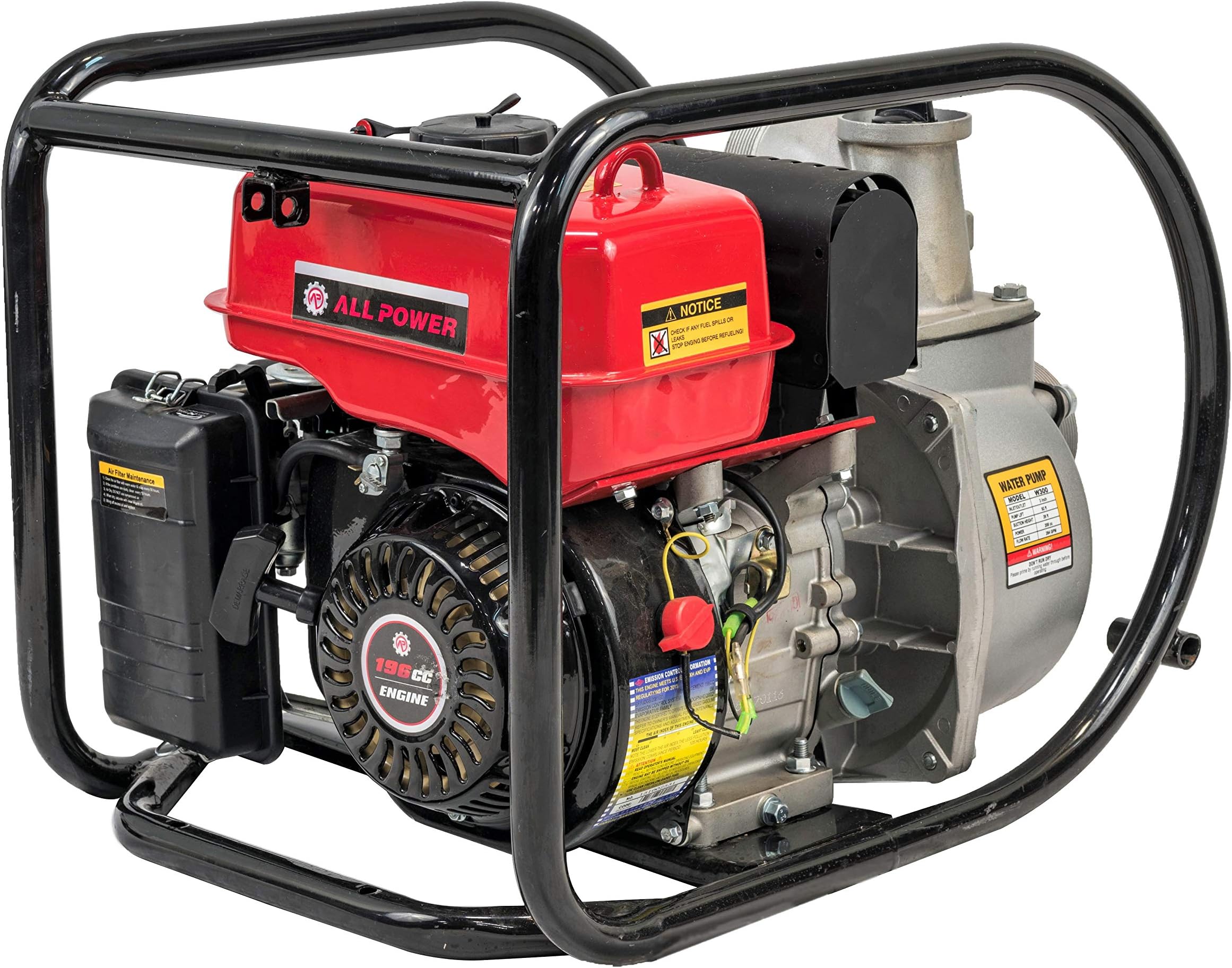 3 inch Gas Powered Semi Trash Water Pump, 250 Gallon Per Minute, WP300