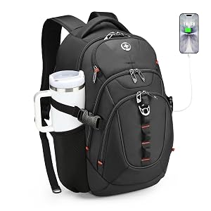 Swissdigital Design Laptop Backpack with USB Charging Port Travel Backpack Fits 15 6 inches Computer 31L College School
