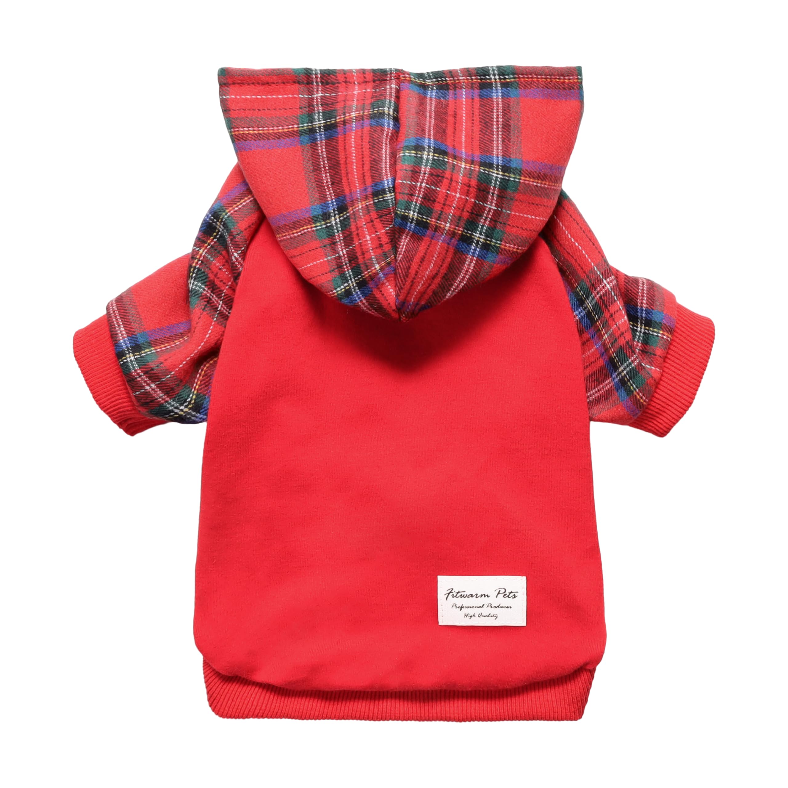 Fitwarm Hund Hoodie Tartan - Gestrickter Winter Pullover Für Kleine Hunde