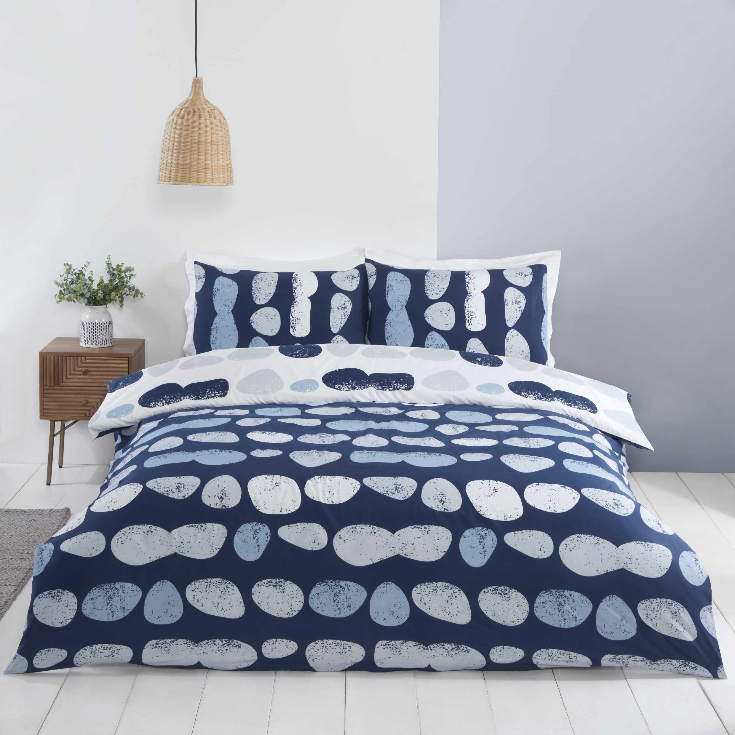 Rapport Home Blue Truro Mircrofibre Kingsize Reversible Duvet Cover Set