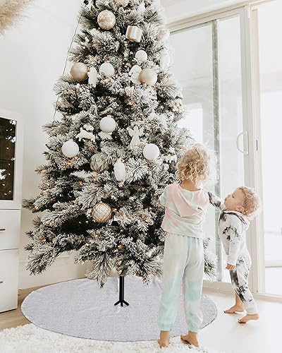 Miniatura 18 de Faldón para árbol de Navidad, brillante de color negro, para interiores y exteriores, 36 pulgadas. Negro brillante