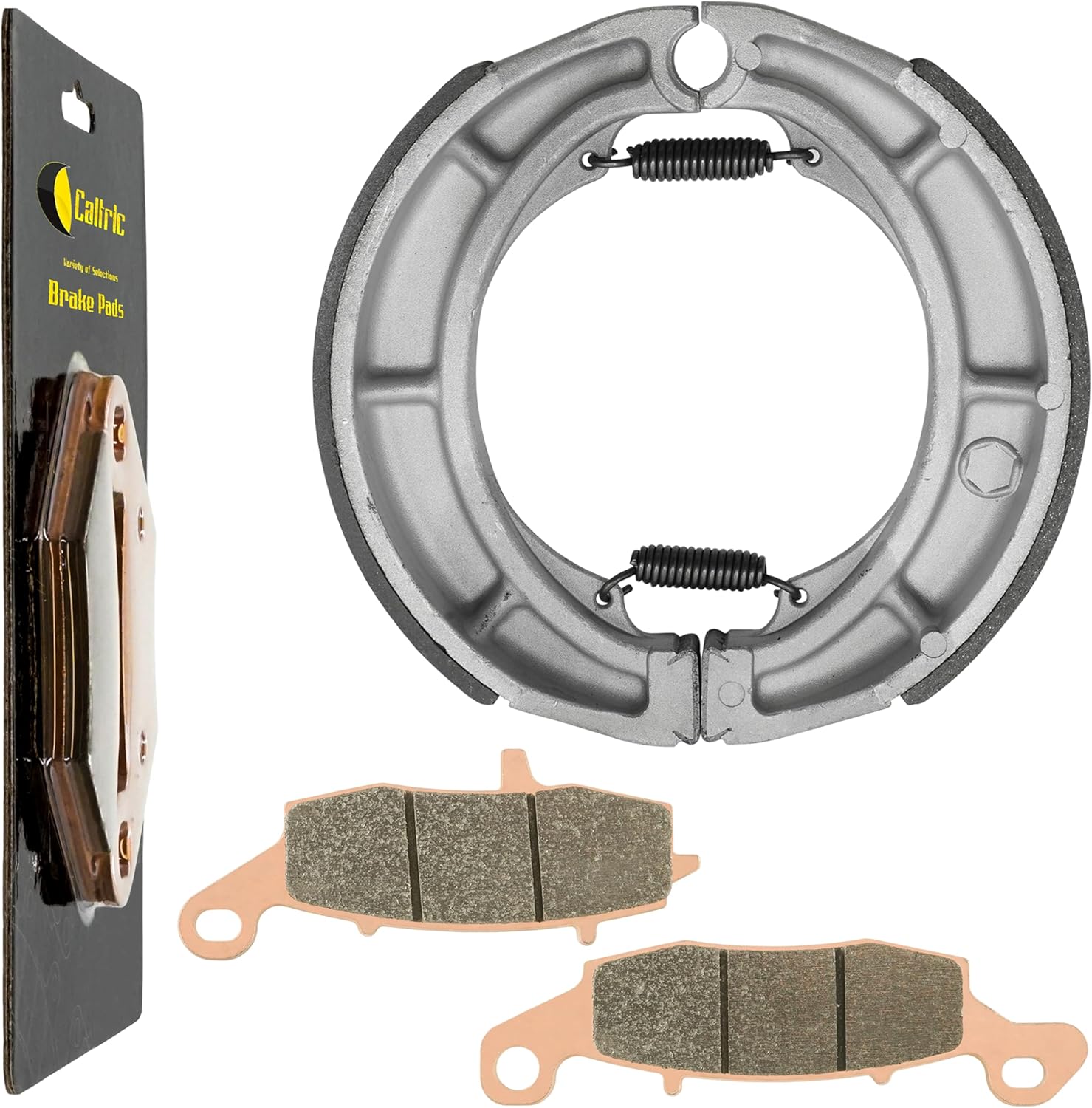 Caltric Front Brake Pads Rear Brake Shoes Compatible with Suzuki VZ800 Vz 800 Marauder 800 1997-2004