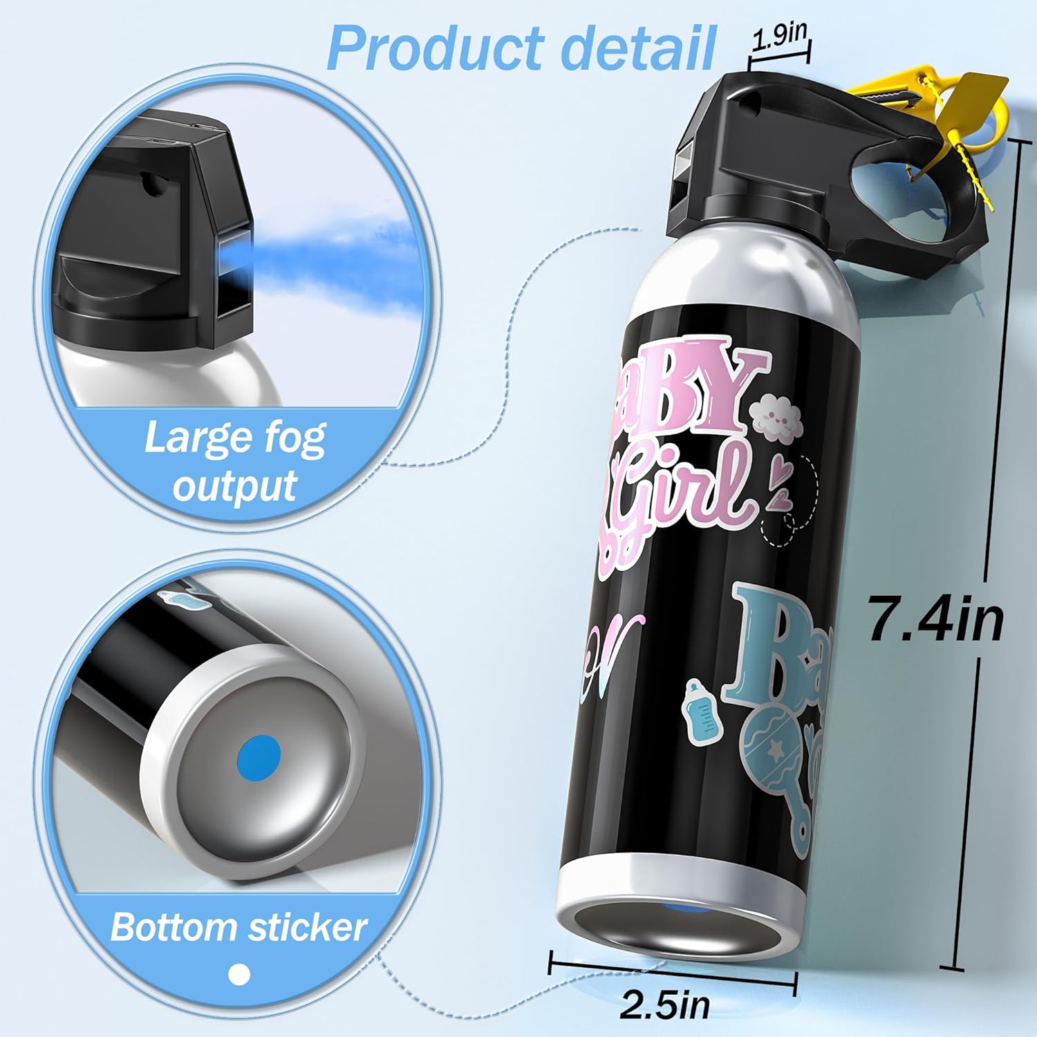 POPUPARTY 2 Pack Blue Gender Reveal Fire Extinguisher Color Blaster for Baby Boy Gender Reveal