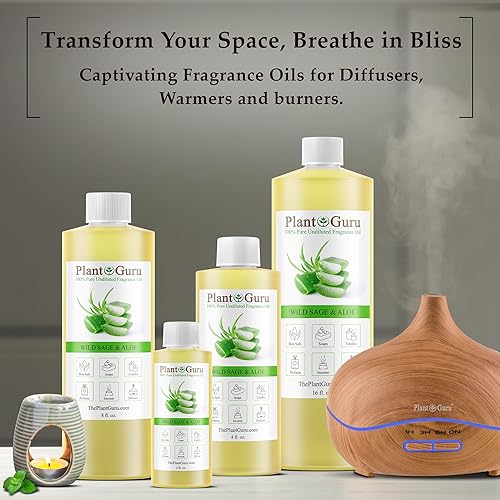 Miniatura 3 de Aceite aromático de salvia silvestre y aloe de 8 onzas líquidas. Aceite perfumado para hacer jabón, velas, bombas de baño, mantequillas corporales.