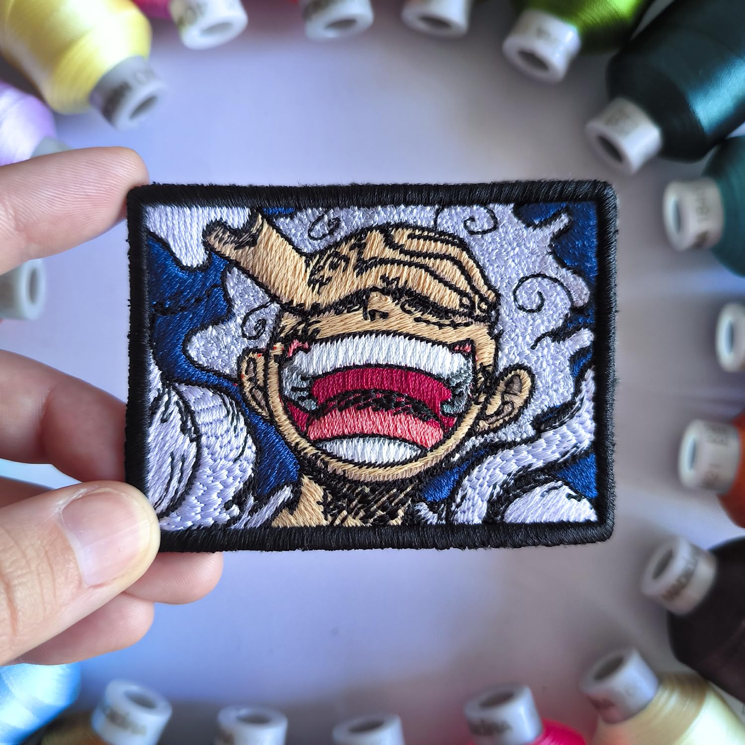 Patch Brodée Luffy Gear 5 - Applique Thermocollante Ou Velcro 8x6 Cm - Fan One Piece Valkynea