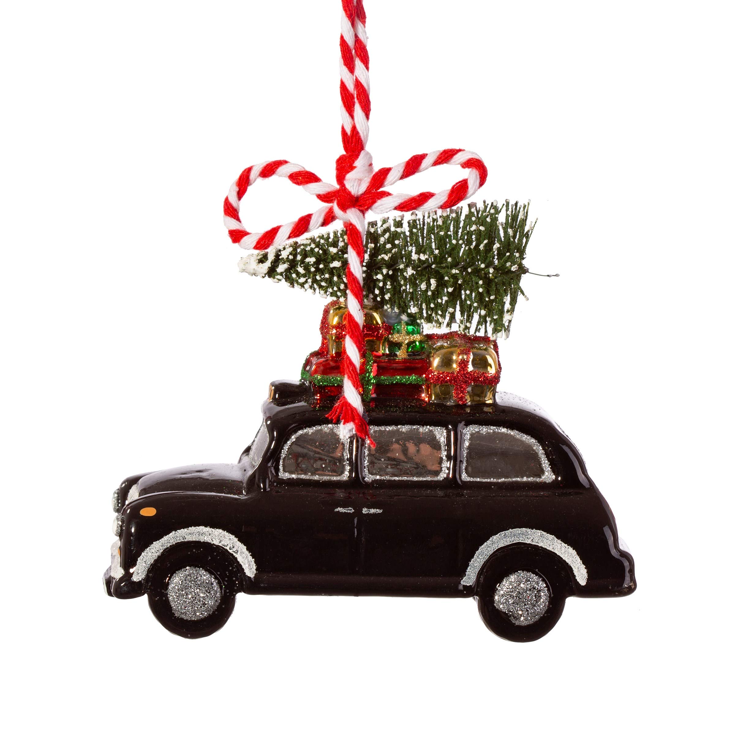 Sass & Belle Black London Christmas Cab Shaped Bauble
