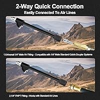 Vista 4 de GODESON Mandril de Aire, Juego de Mandril de Doble Cabezal FNPT de 1/4" de Alcance Extendido con Conector Rápido, Mandriles de Neumáticos