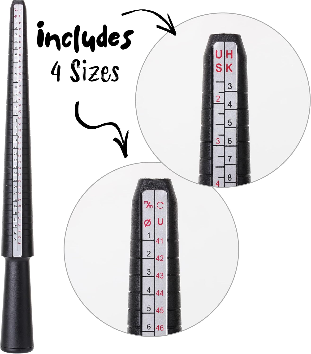 Mr. Pen- Ring Sizer Measuring Tool Set, Ring Sizer Guage & Plastic Ring Mandrel with 1 Polishing Cloth, Ring Sizer, Ring Measure for Fingers, Ring Sizing Kit, Ring Finger Sizer, Ring Sizer Tool.