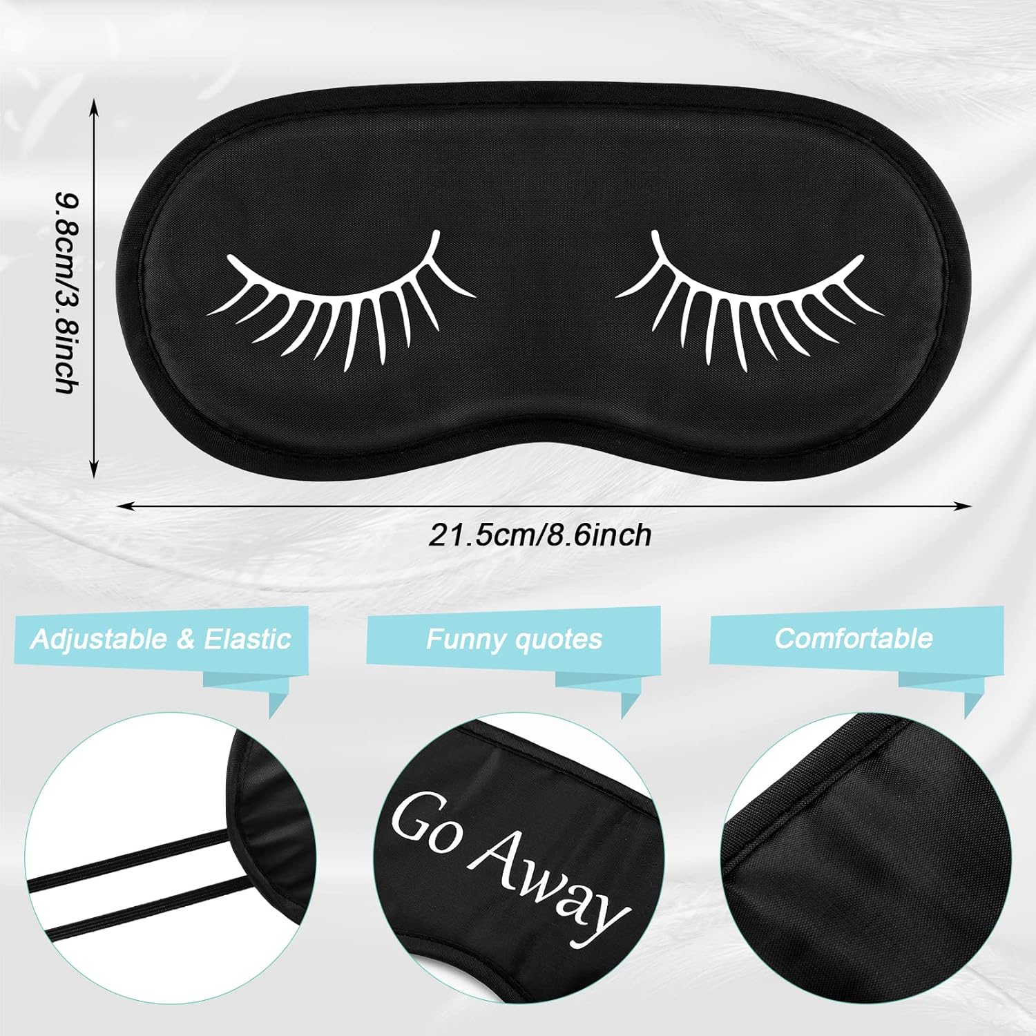 Condition photo showing Good Condition for Eurzom 20 Pieces Funny Eye Sleeping Mask Bulk with Adjustable Strap Blackout Eye Sleep Mask for Night Blindfold Cover for Women Men(Black)