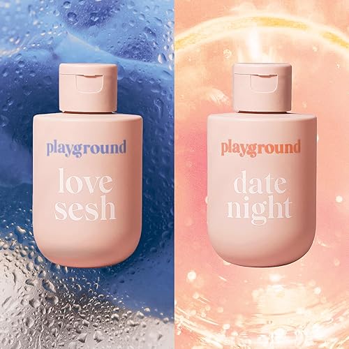 Miniatura 8 de Playground Love Sesh and Date Night, paquete de 2, lubricante personal a base de agua, natural y seguro de usar con condones de látex, para hombres,
