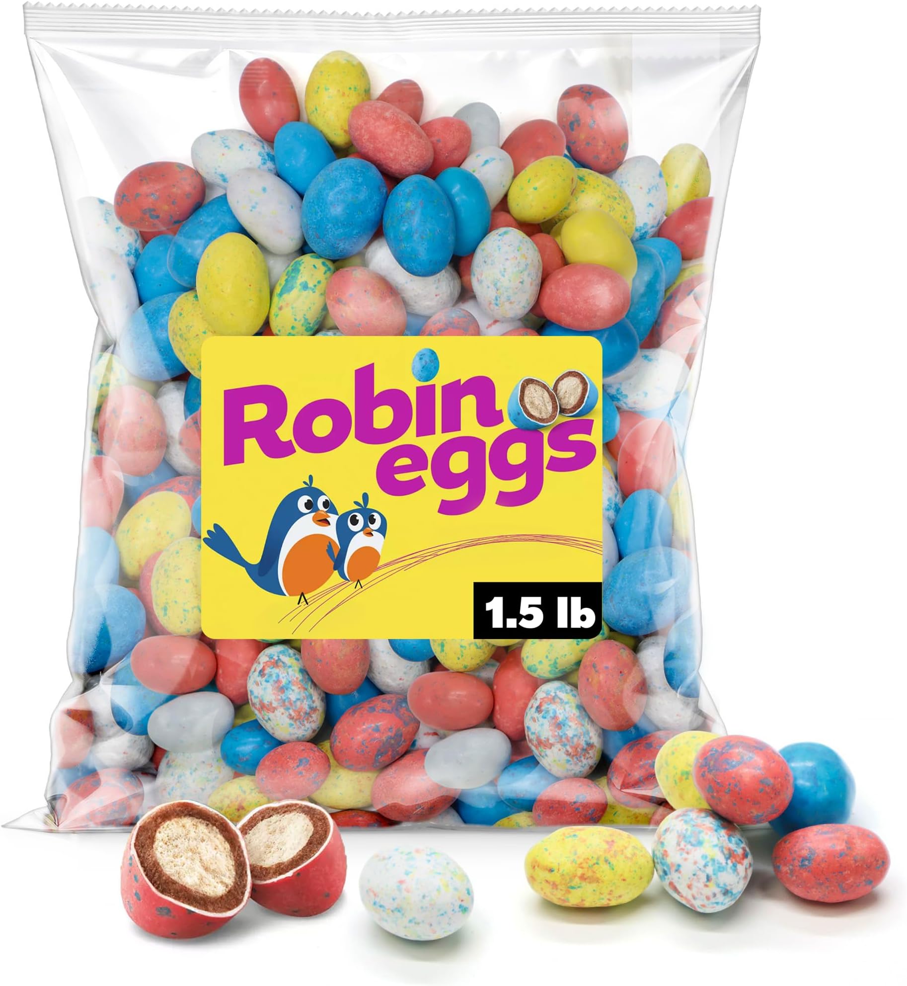 Robin Eggs Malted Milk Balls Minis - Easter Candy Coated Malted Milk Chocolate Eggs with Crunchy Center For Egg Hunts, Party Treats & Decoration (1.5 lb Bulk)