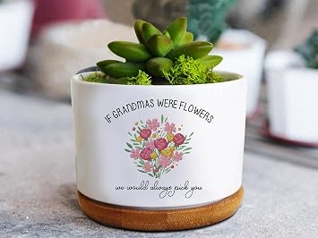 Personalized If Grandmas were Flowers We Would Always Pick You Plant Pot, Custom Birth Month Flower Family Plant Pot