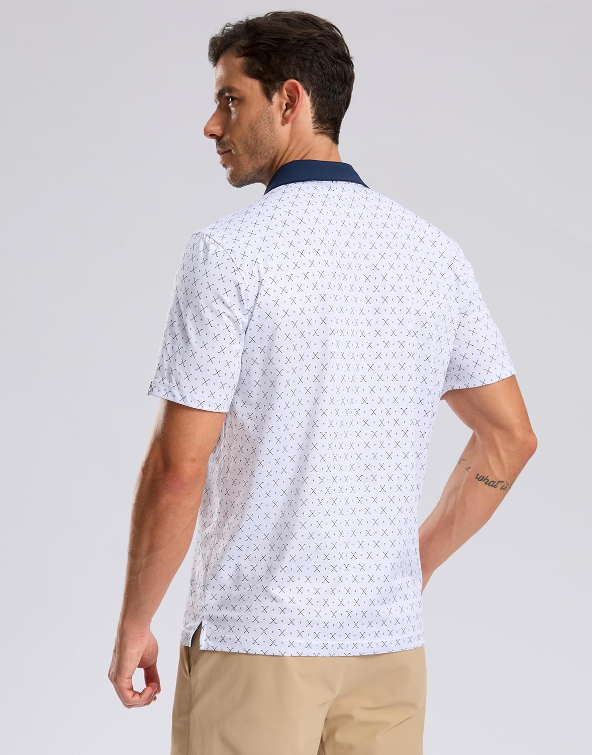 Men's Golf Shirt Short Sleeve Dry Fit Polo Moisture Wicking Print Collared Golf Shirts for Men Casual Lightweight - Image 3