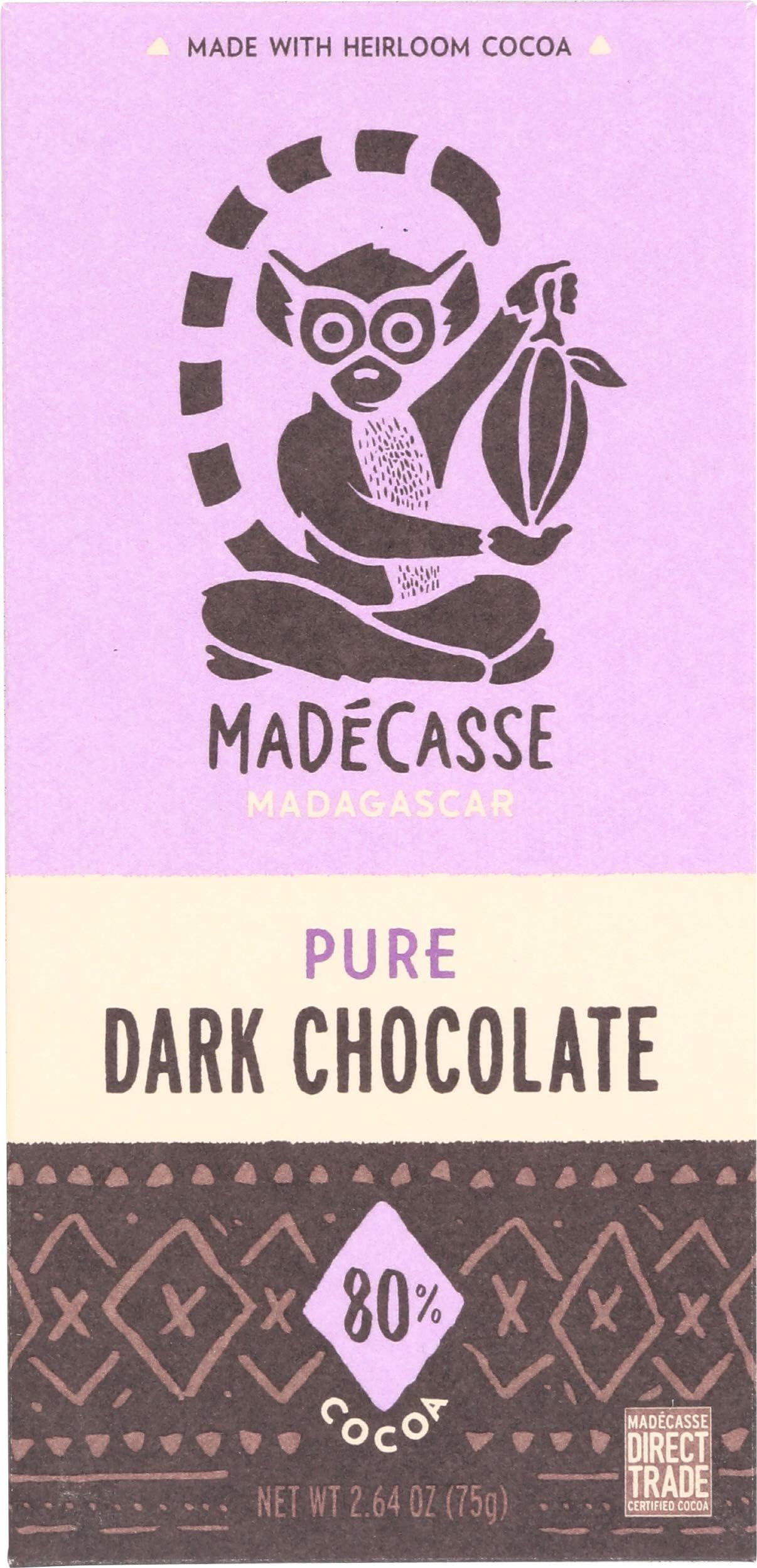 Madecasse, Bar Chocolate Madagascar 80%, 2.64 Ounce