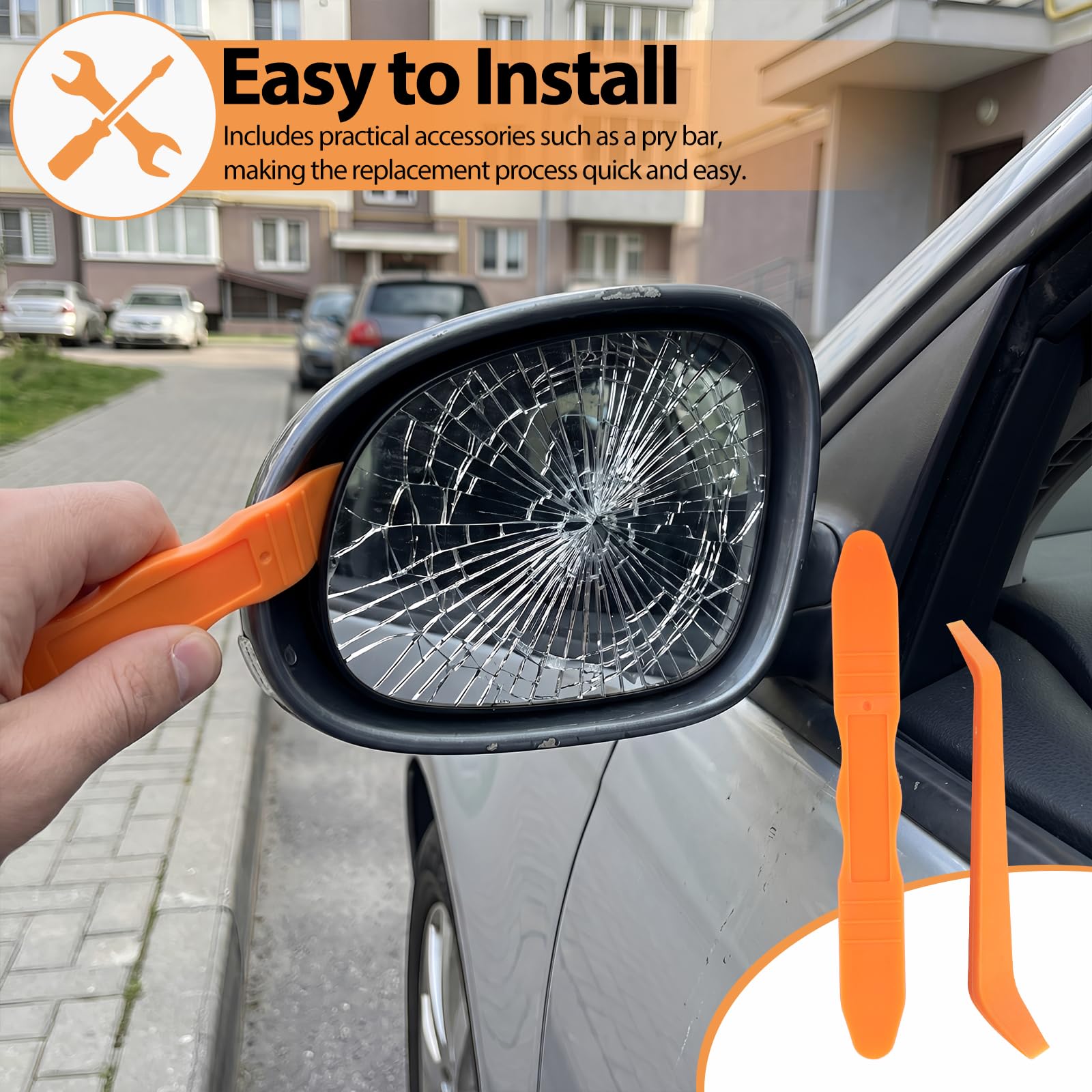 Szkło lustrzane zastępcze z ogrzewanym asferycznym lusterkiem zastępczym do VW JETTA 5 2005-2010/VW GOLF 5 2003-2008/VW PASSAT B6 2007-2011/Skoda Superb Facelift 2007-2008, lusterko zewnętrzne (lewe)