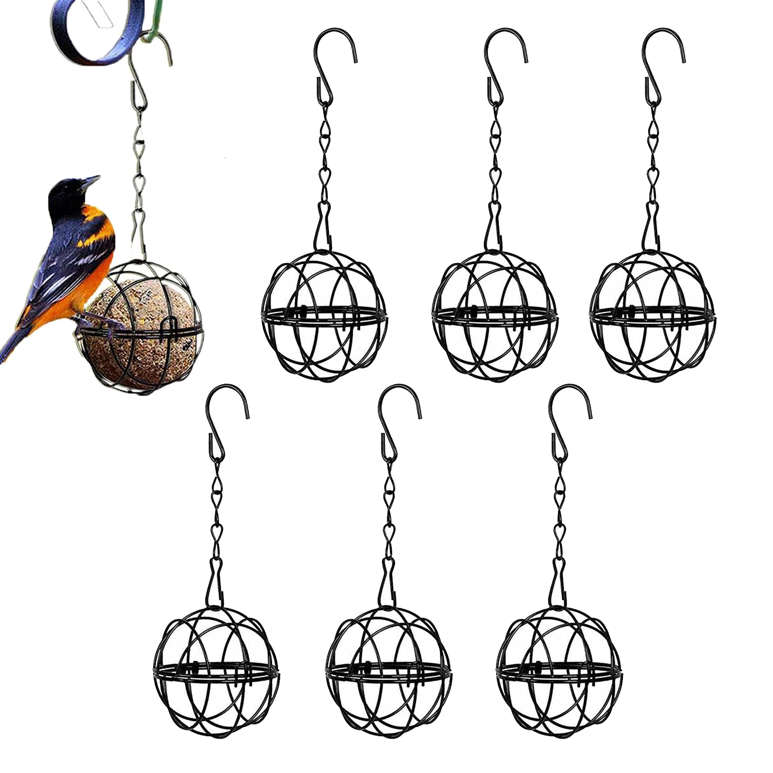Skysure alimentatore palla grassa per esterno metallo appeso uccello selvatico Seed alimentatori Suet Ball alimentatori scoiattolo prova per giardino cortile cortile