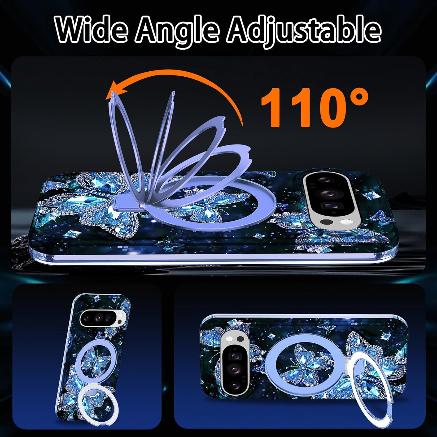 for Google Pixel 10 Case & Pixel 10 Pro Case (2025),[Compatible with MagSafe][Glow in The Dark ] Magnetic Slim Shockproof Protective Women Girl for Google Pixel 10/10 Pro 6.3 inch,Blue