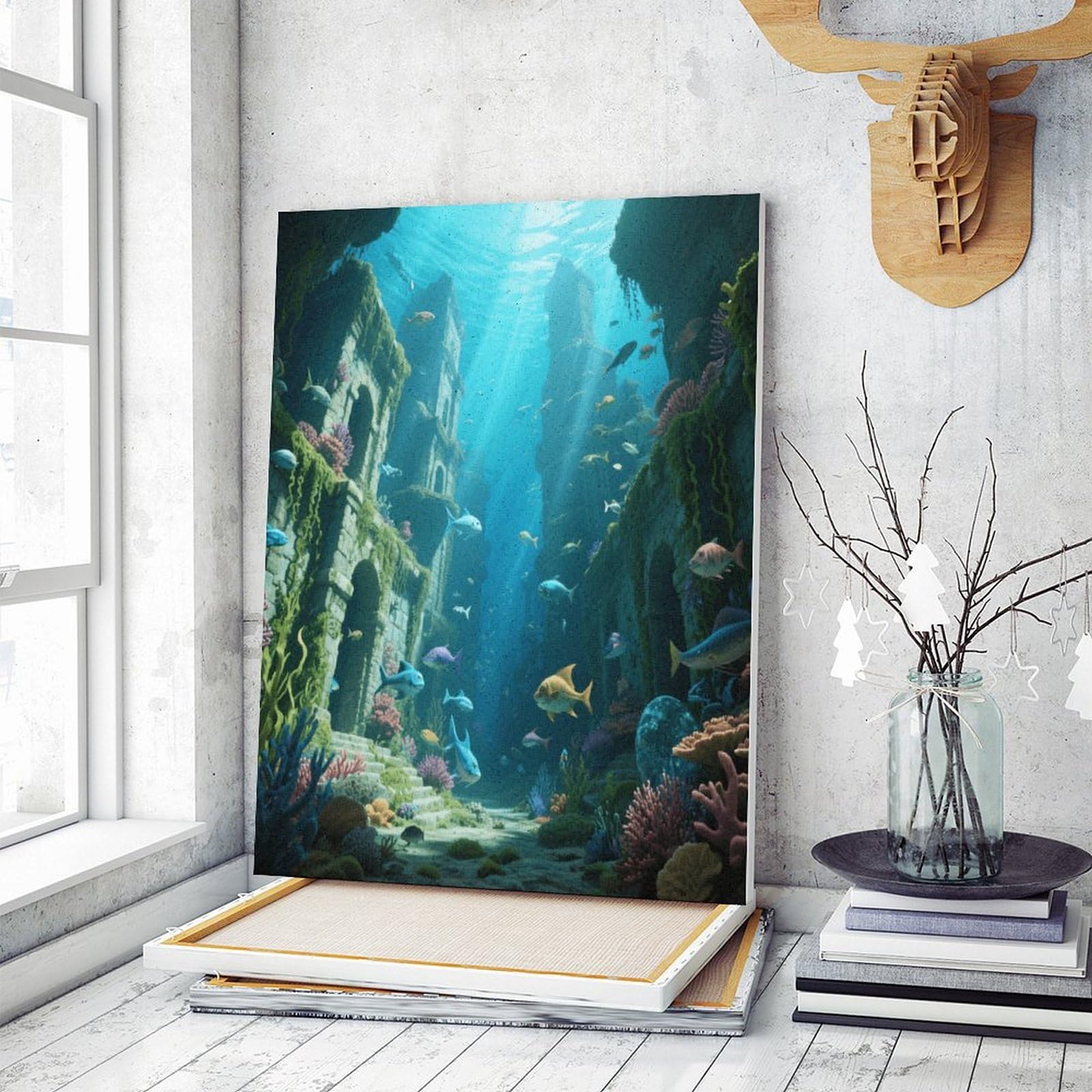 KOAYUBFC Malen-nach-Zahlen-Set für Erwachsene, Anfänger, Erwachsene, Malen-nach-Zahlen-Kits auf Leinwand, Acryl-Ölfarben, Gemälde mit Pinseln als Geschenk, Wanddekoration
