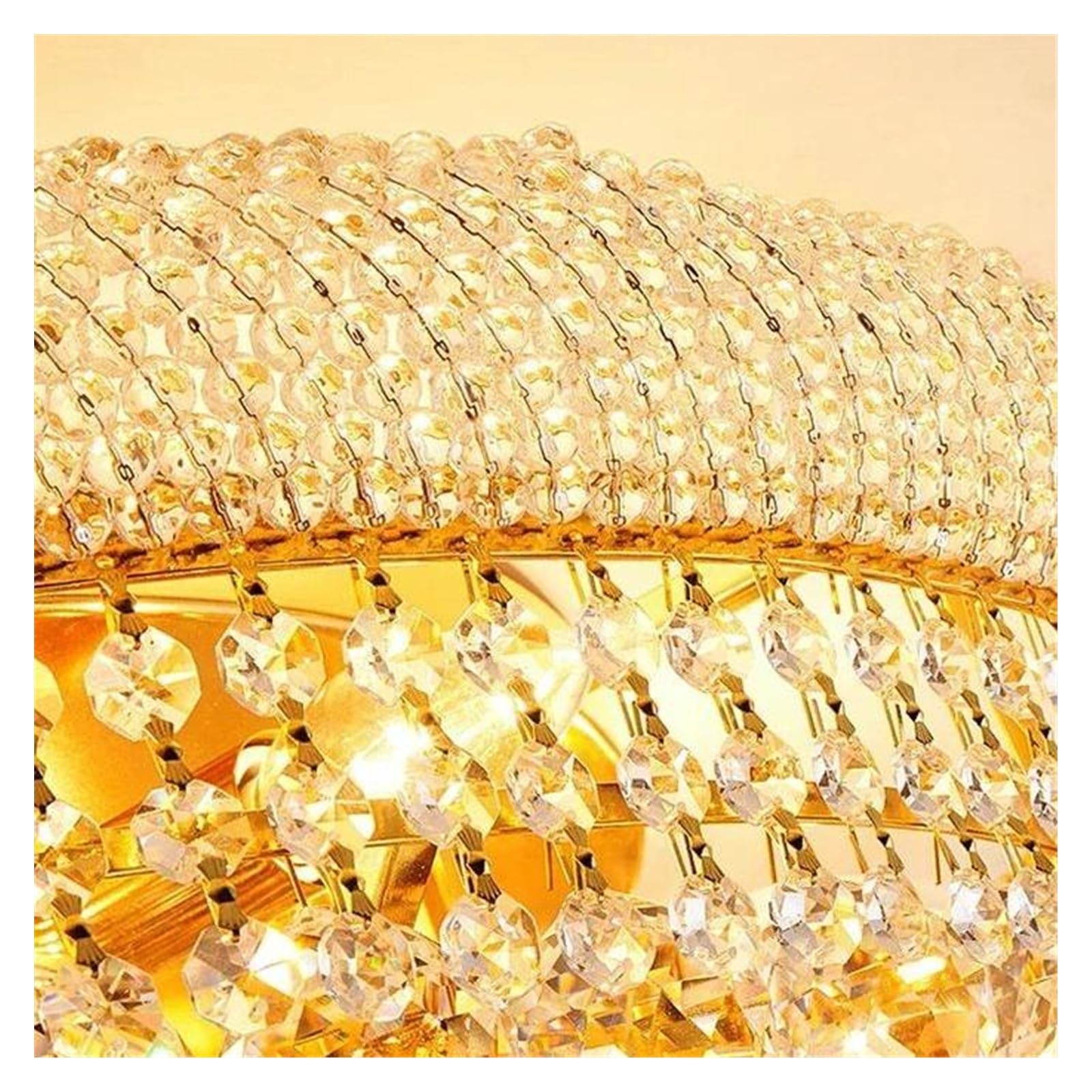 Genérico Lámparas de araña, Lámpara colgante moderna de cristal dorado con luz LED brillante, lámpara techo modesta for restaurante y dormitorio(D96cm)