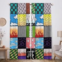 Funnytree Demon Battles Window Curtains Anime Drapes Bedroom Home Room Decor Durable Fabric Machine Washable 82" X 84" SC00040-013