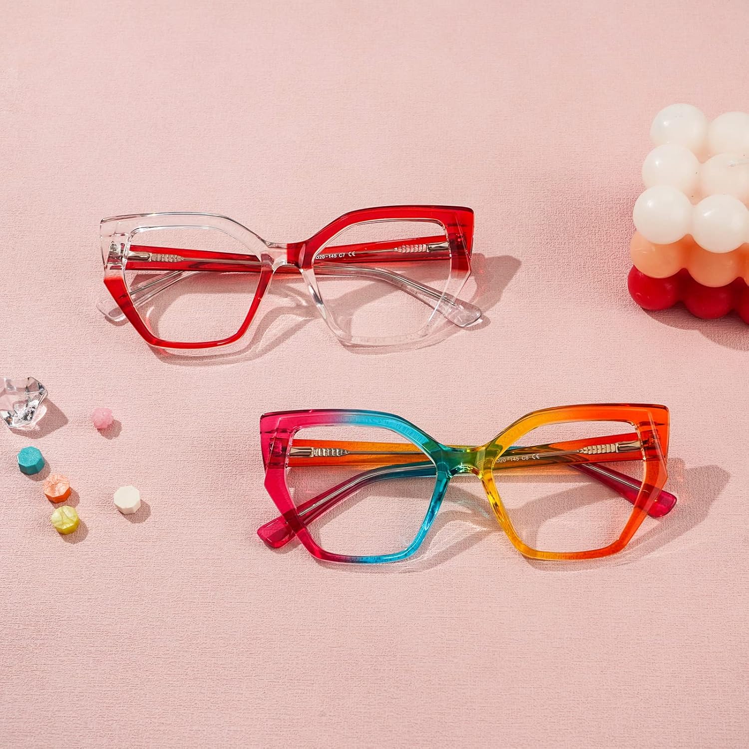 VOOGLAM Blue Light Blocking Glasses Cat Eye Fashion Glasses For Women Anti Eyestrain & UV