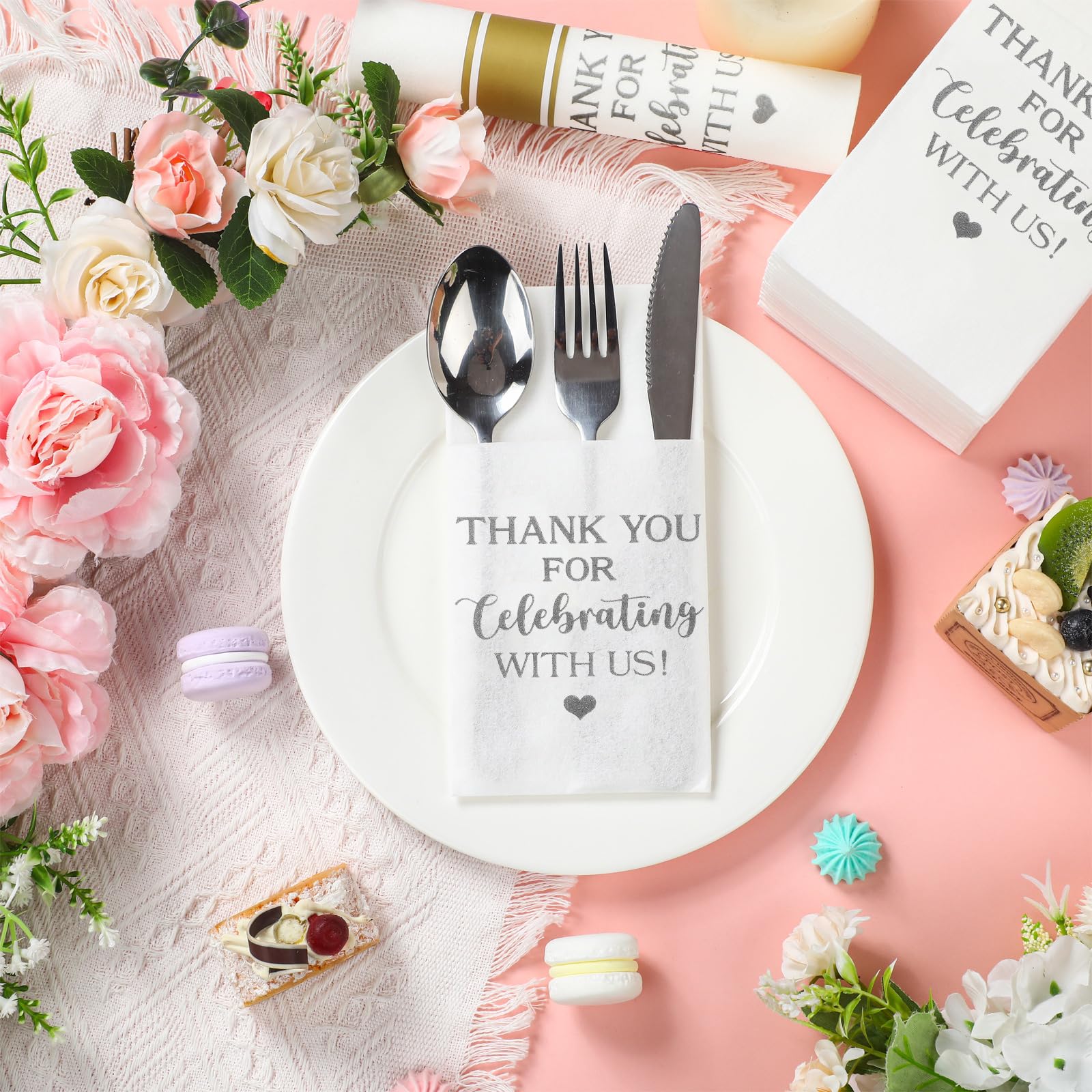 Fuutreo 100 servilletas desechables de lino para boda, servilletas de cena desechables con bolsillo para cubiertos, servilletas de papel Airlaid, servilletas de cena absorbentes para bodas, despedidas