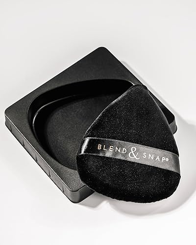 BLEND & SNAP - Esponja de maquillaje triangular de terciopelo grande para una cobertura suave e impecable, esponja secante para base