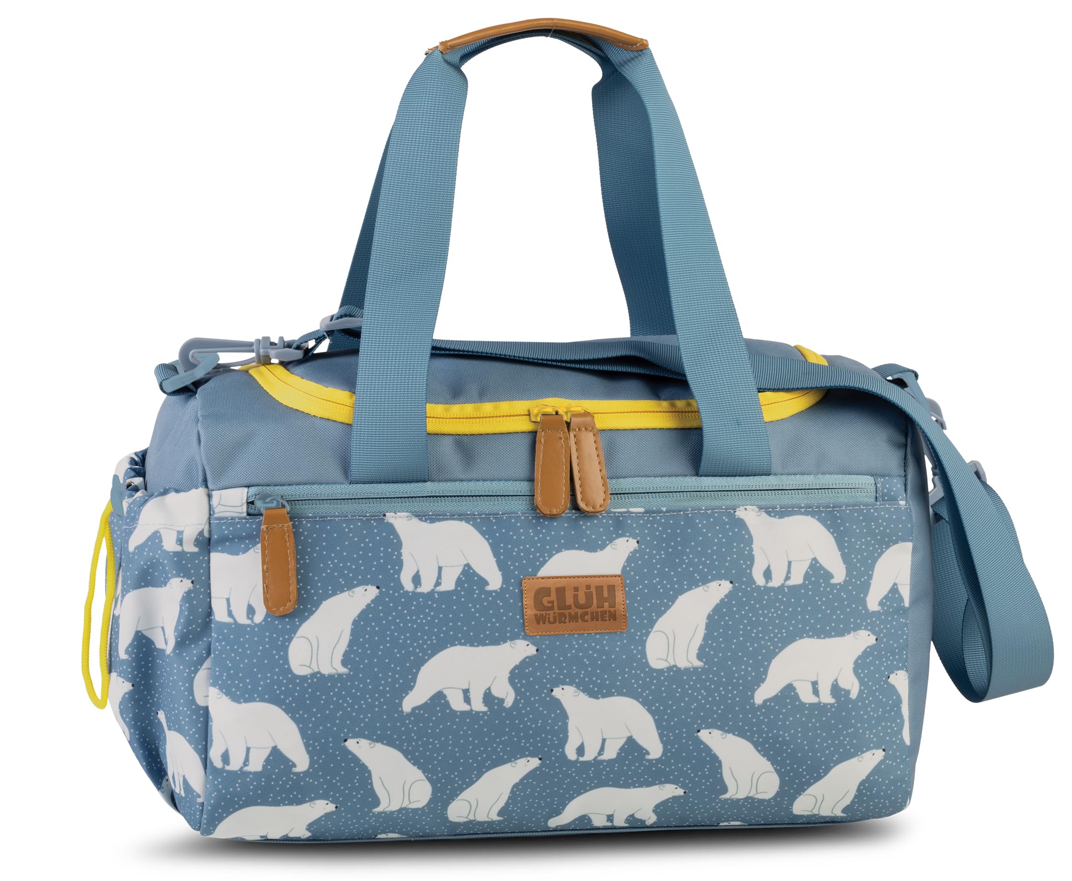Glühwürmchen FABRIZIO Sporttasche Kinder Reisetasche blau rot grün 35 x 21 x 18 (Hellblau)