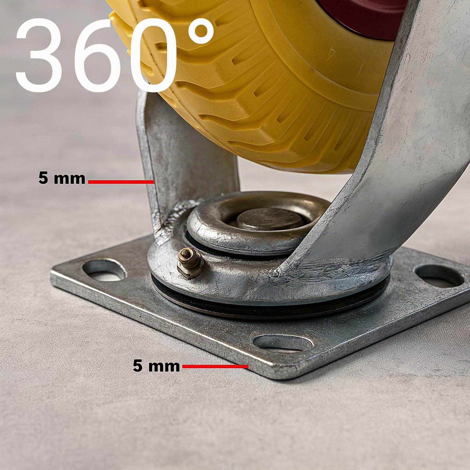 ‌Set de 4 ruedas con soporte giratorio 220 x 58 mm antipinchazos transporte 100 kg por rueda
