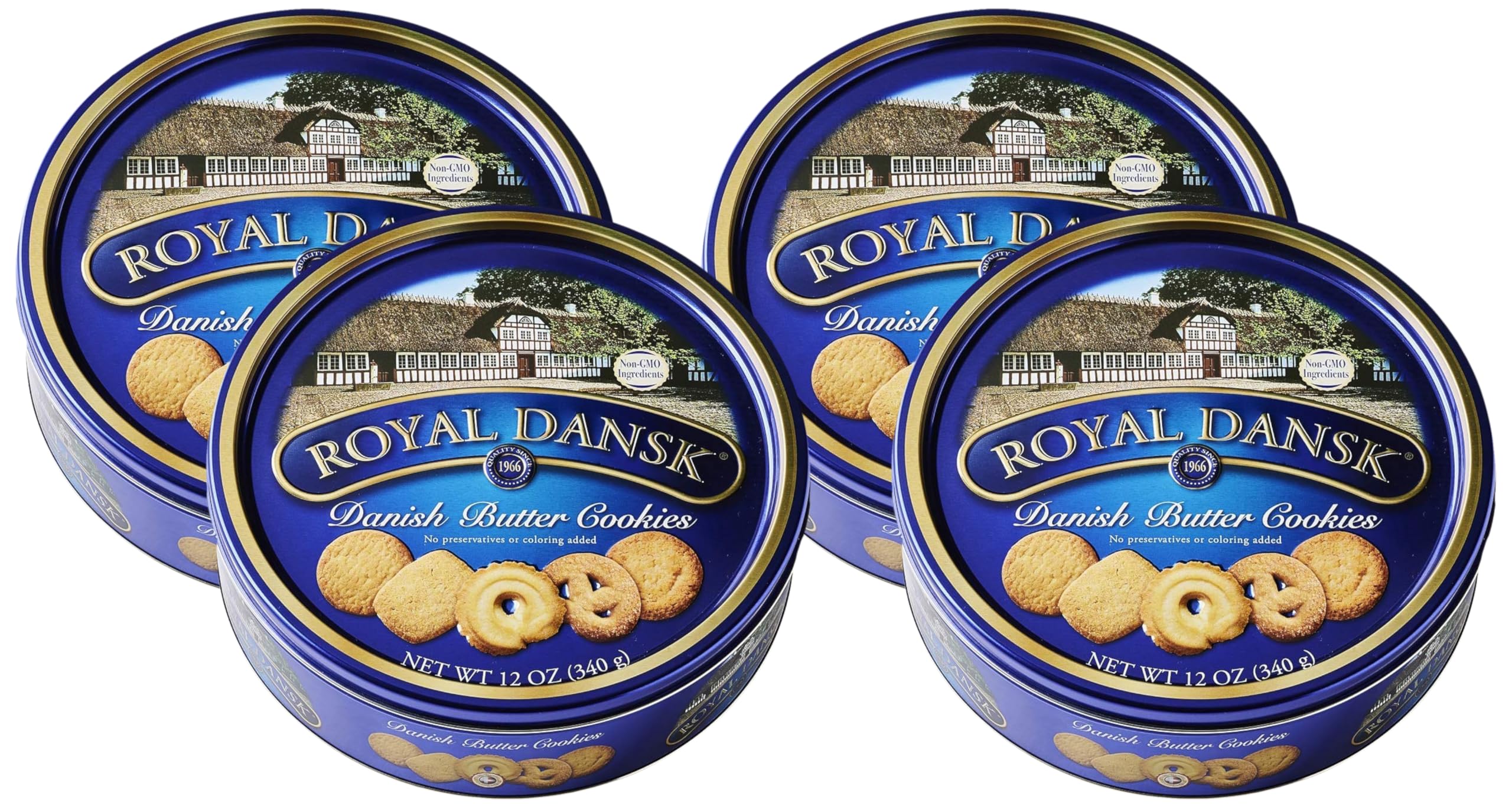 Royal Dansk Danish Cookie Selection, No Preservatives or Coloring Added, 12 Ounce (Pack of 4)