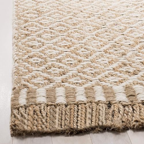 Miniatura 4 de SAFAVIEH Natural Fiber Collection NF182A - Alfombra decorativa, 2 pies 3 pulgadas x 4 pies, natural y marfil, hecho a mano, estilo bohemio, con