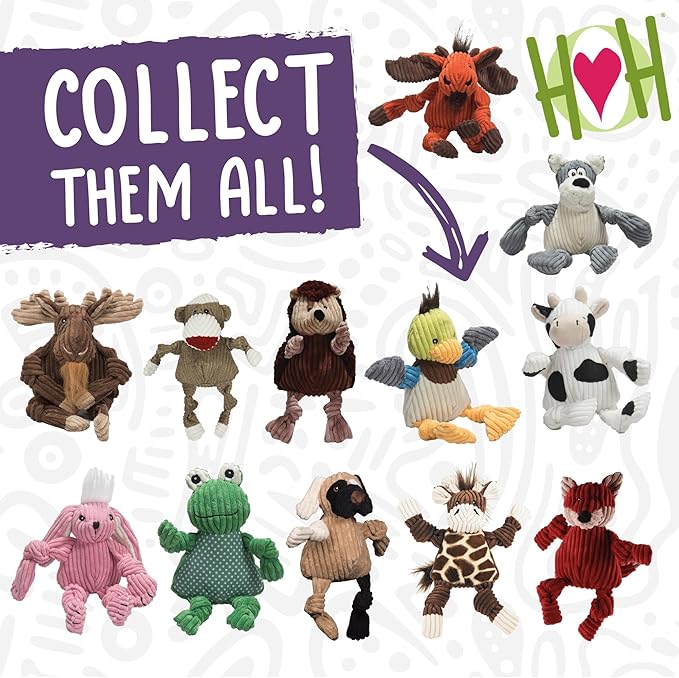 HuggleHounds Knottie Juguete de Peluche para Perro - Elefante Arcoíris, Pequeño miniatura 8