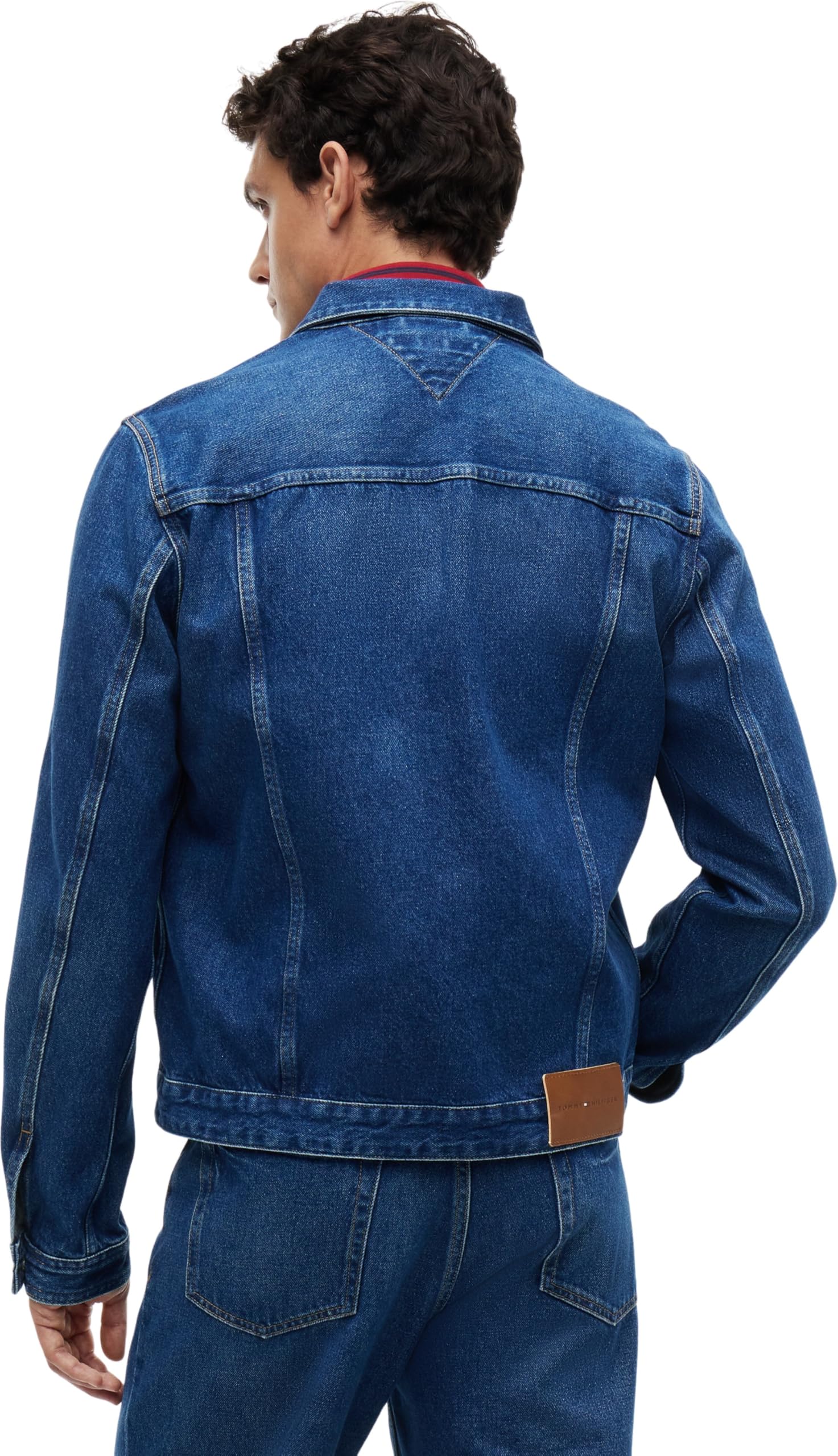 Tommy Hilfiger Regular Trucker Jkt Ike Blue Mw0mw42629 Giacca Trucker Uomo