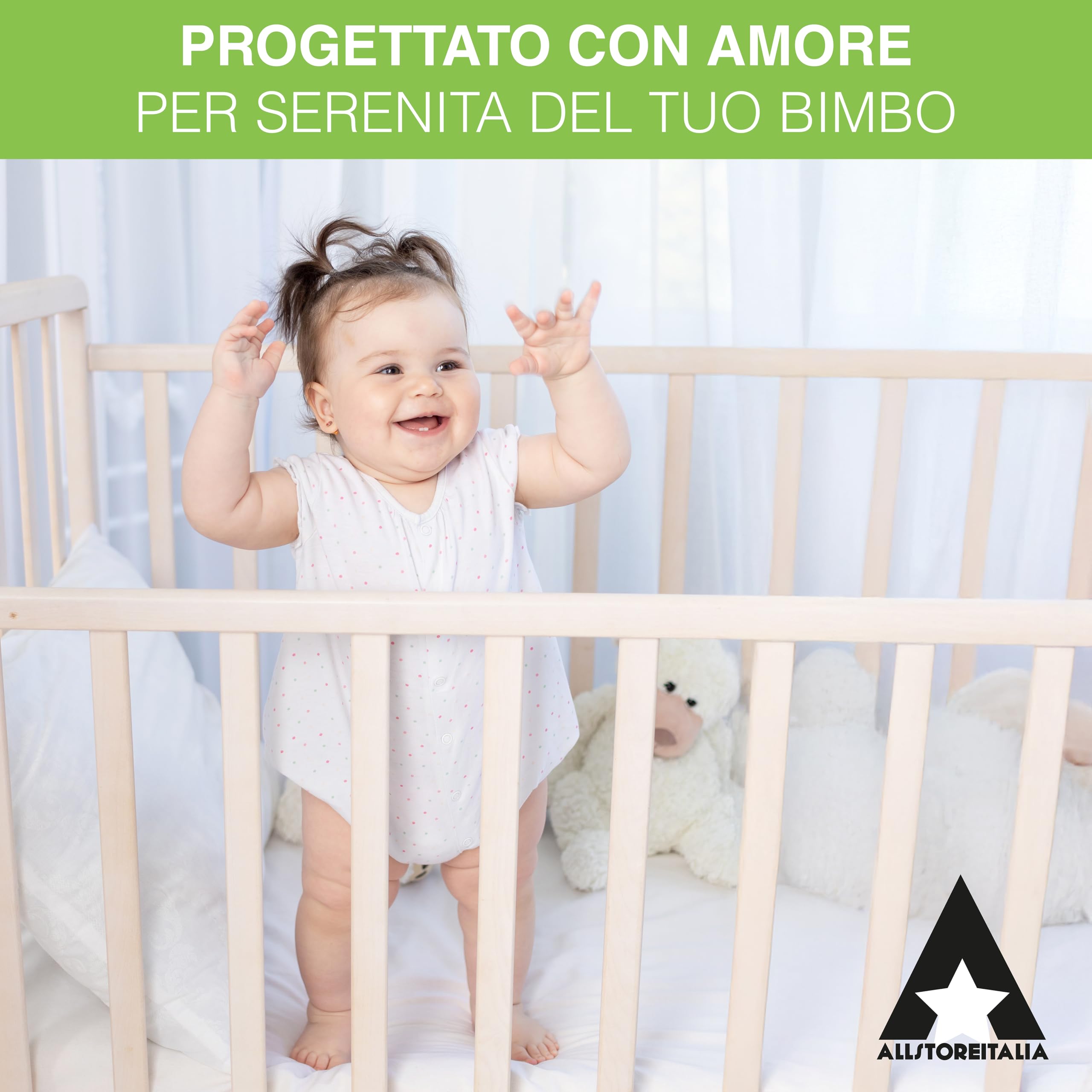 Traversina Neonato Coprimaterasso Impermeabile Bamboo Morbido Cotone Traspirante Anti Soffoco 60x120 cm Oeko-Tex