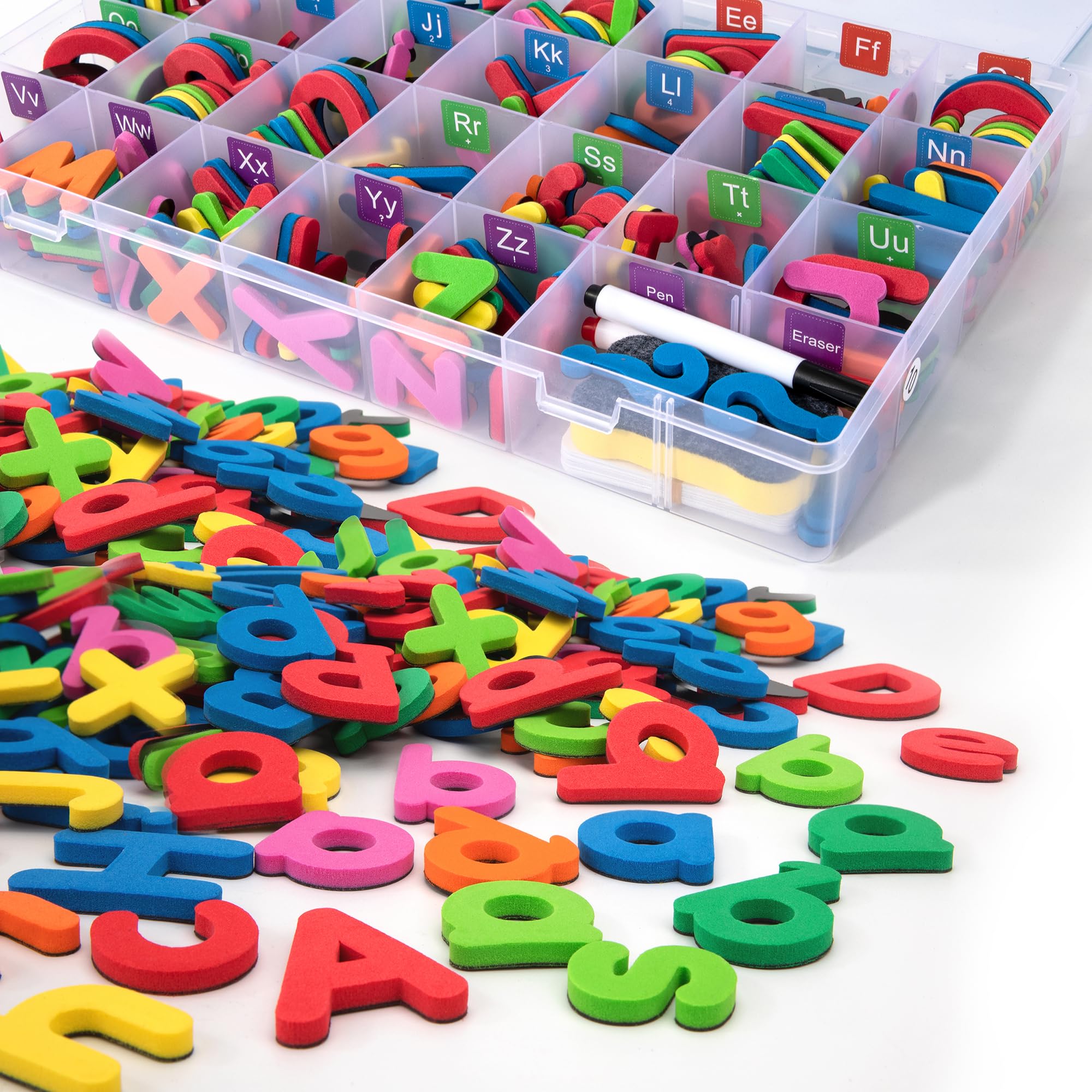 Letras Magnéticas, Letras de Alfabeto de Espuma ABC, Imanes de Nevera Colorido Juego de Juguetes Educativos para Niño de 3 4 5 6 7 años, Preescolar, Aprendiendo, Ortografía