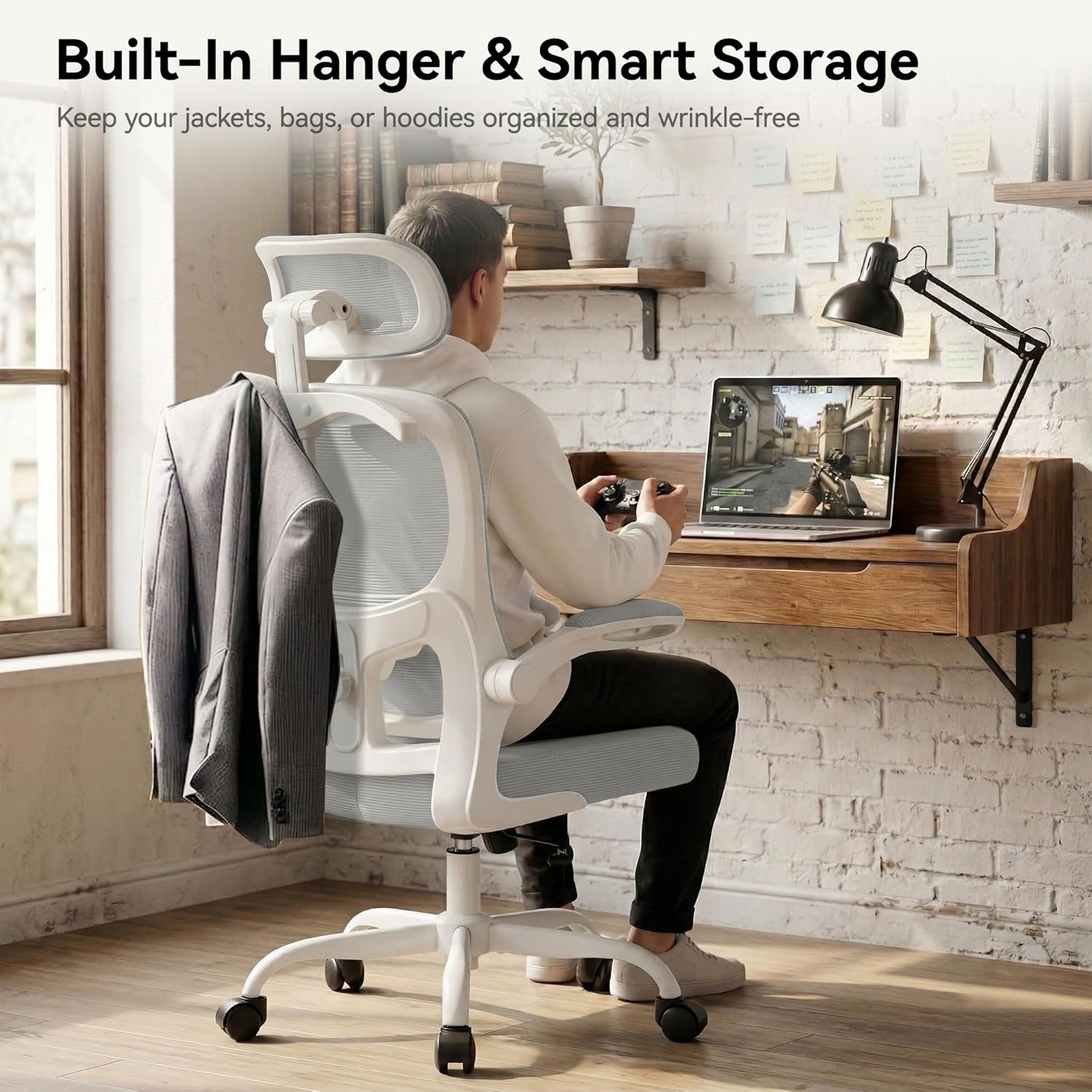 AreShark MC02 Office Chair with flip-up armrests