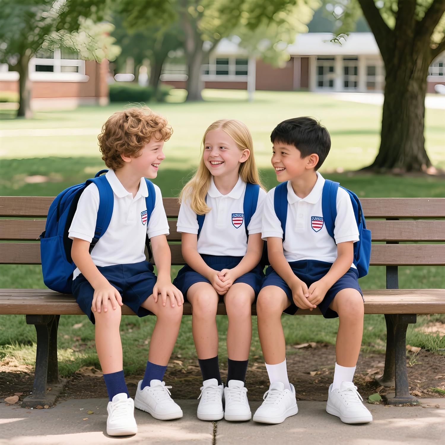 6 Pairs Kids Classic Crew Socks Boys Girls Cotton Basic School Uniform Sports Socks - Image 2