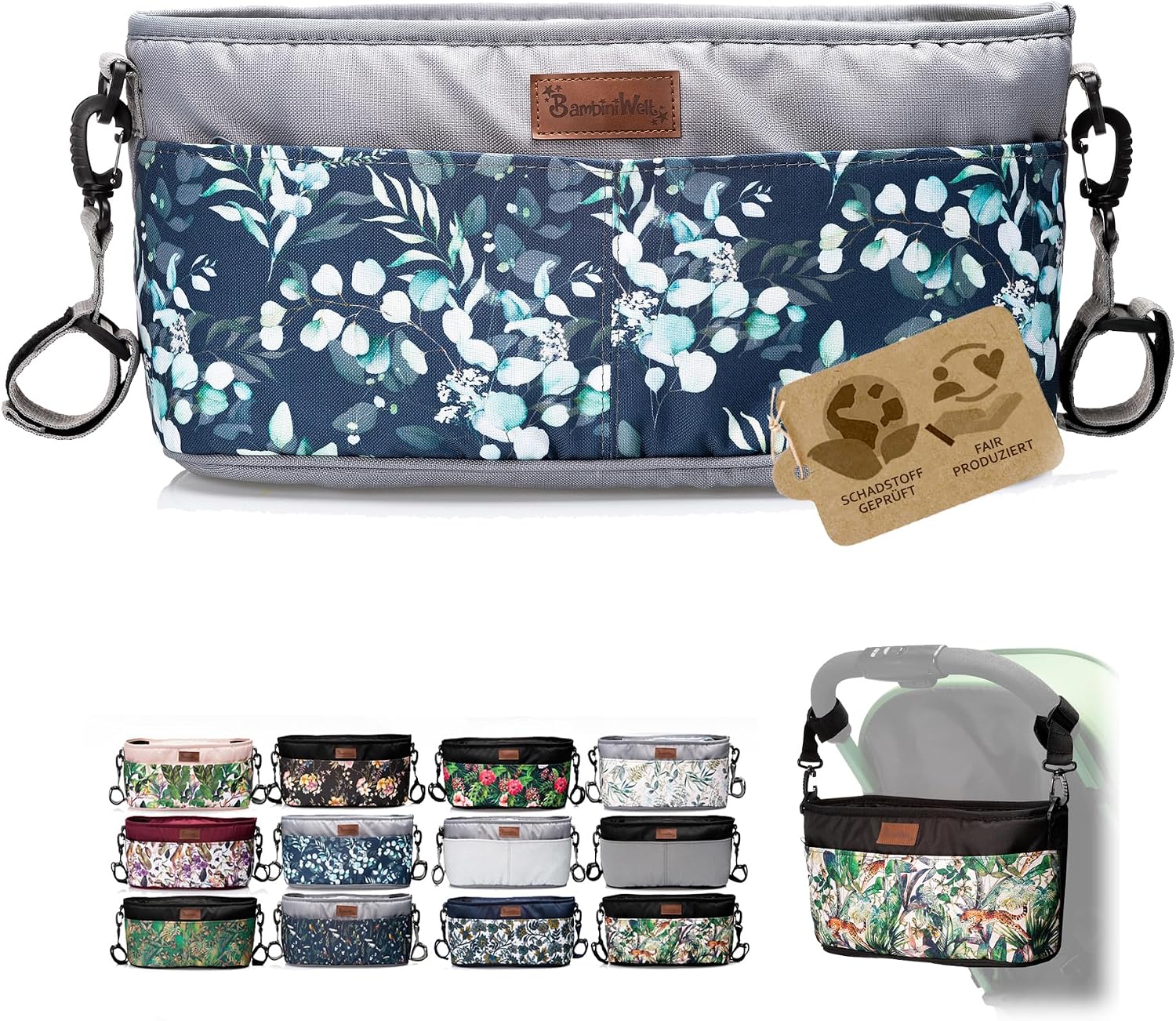 Changing Bag [Stroller Organizer] Pushchair with Universal Cup Holder with Zipper (Model 2)