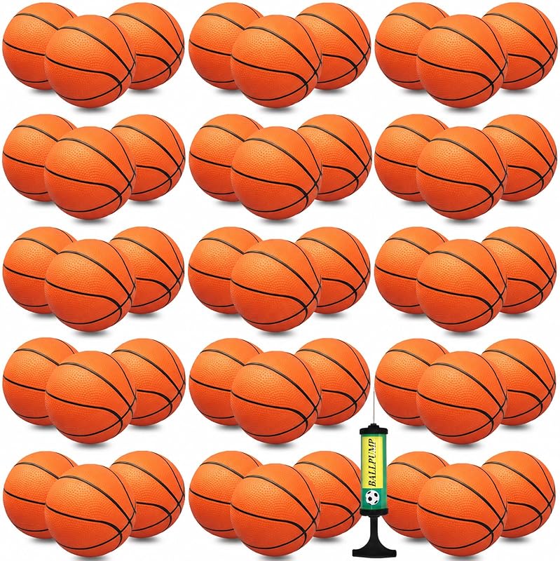 Oleitodh 40Pcs Mini Basketball Set, 6" Inch Small Basketballs with Pump for Over The Door Hoop Games, PVC Indoor Outdoor Play, Pool Beach Basketball, Party Favors, Adults Kids