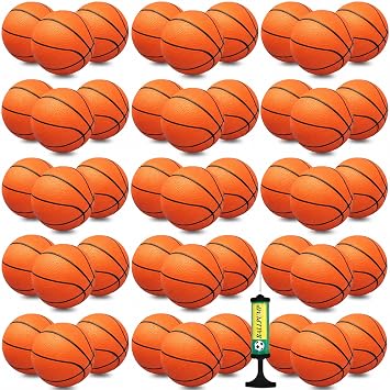 Oleitodh 40Pcs Mini Basketball Set, 6" Inch Small Basketballs with Pump for Over The Door Hoop Games, PVC Indoor Outdoor Play, Pool Beach Basketball, Party Favors, Adults Kids