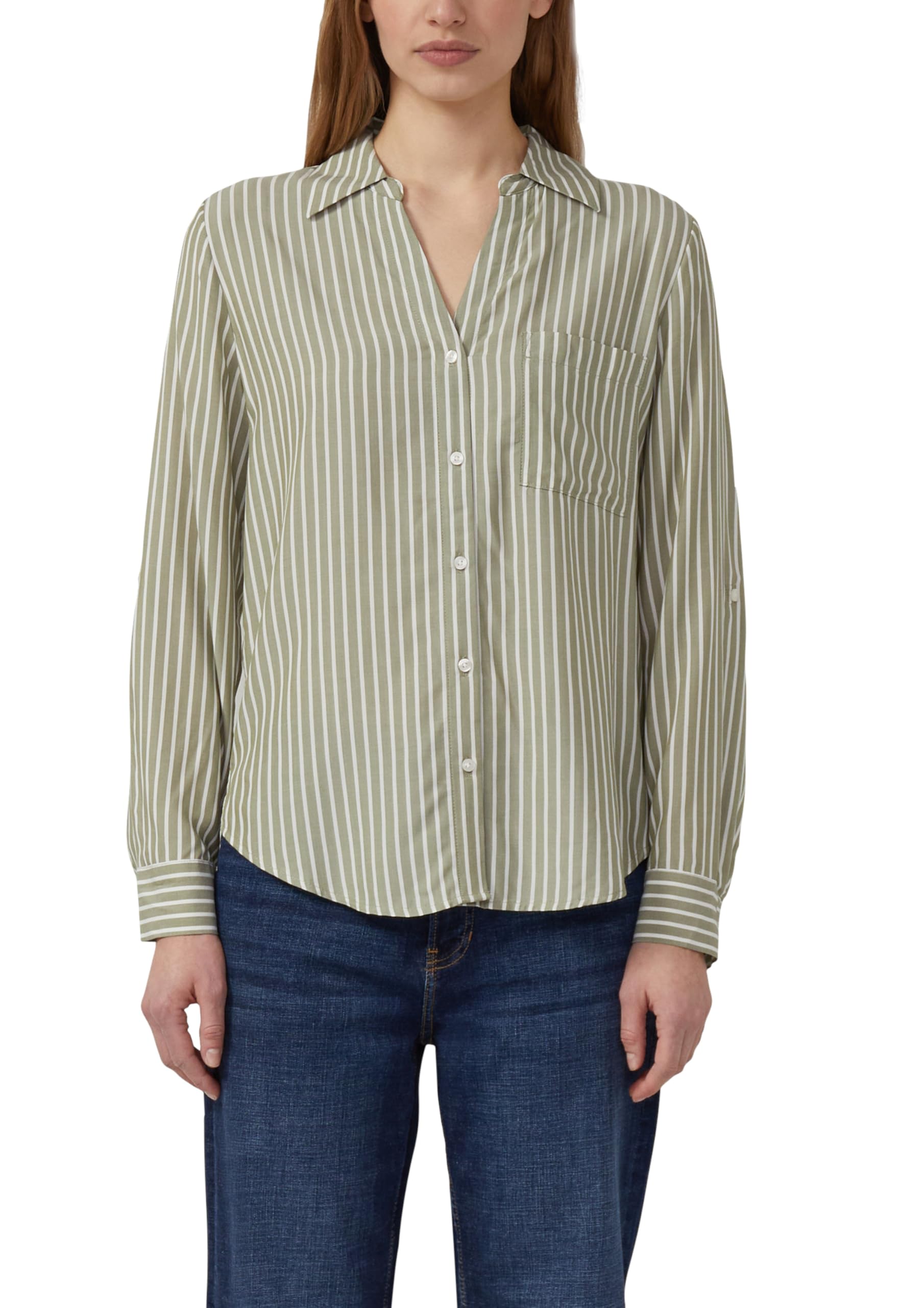 s.Oliver Fließende Viskose-Bluse mit Turn-up