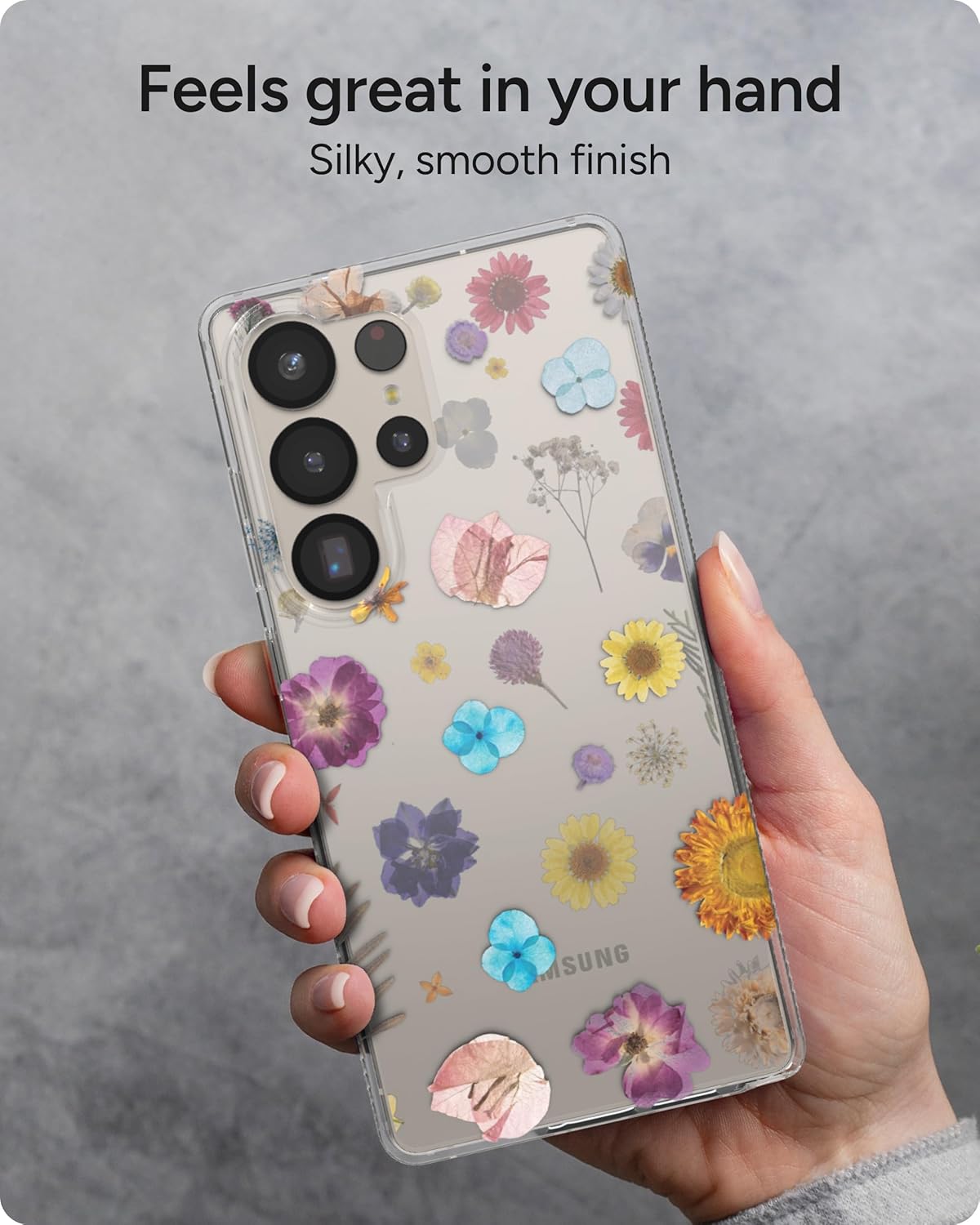 ZAGG Milan Samsung Galaxy S25 Ultra Case – Slim Lightweight Design, Drop Protection up to 13ft, Wireless Charging Compatible, Stylish & Eco-Friendly, Pressed Floral