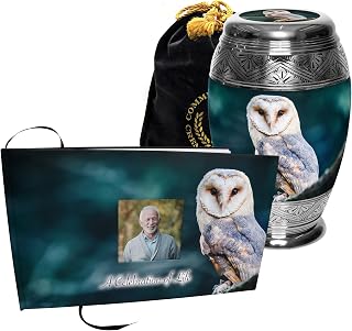 XL Owl Urn & Matching Funeral Guest Book